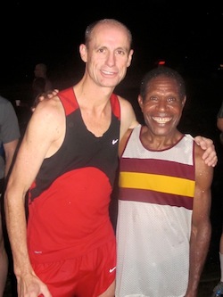 Regular winner of POMRR events Swans Pinampio with Australian distance legend Steve Monaghetti after an event in 2012.