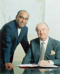 Mahesh Patel (left) with the late Alan Jarvis, former Chairman of CPL Group