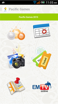 The app developed by Shadrach Jaungere for the 2015 Pacific Games.