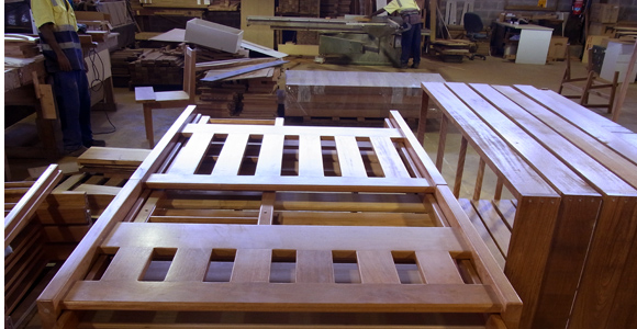A flat packed bed at Cloudy Bay's wood processing centre at 9 Mile in Port Moresby.