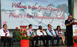 Prime Minister Peter O'Neill opening Prima Smallgoods' new Lae factory in September 2013