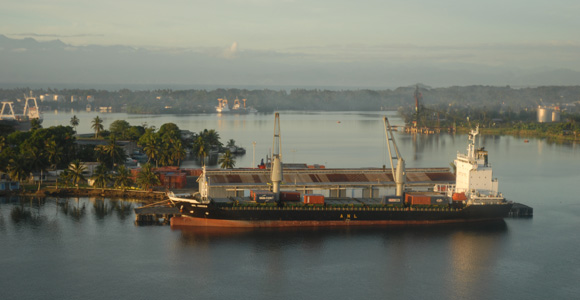 Madang Harbour, home to R D Tuna Canners