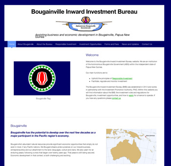 The new Bougainville Inward Investment Bureau website