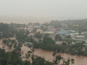 Honiara's Mataniko River burst its banks. Courtesy: Facebook: Forum Solomon Islands International.