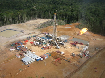 Horizon Oil’s drill rig at Ketu-2 in Western Province.