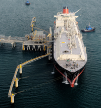 The Spirit of Hela being loaded with the first LNG shipment. Credit: Exxon Mobil PNG Ltd 