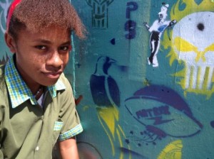 Beautfiying Port Moresby with street art ahead of 2015 Pacific Games (Credit: ABC) 