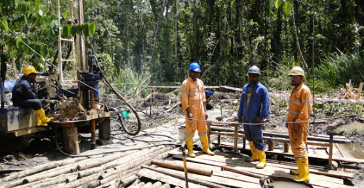 Exploratory drilling on Woodlark Island. Credit: Kula Gold