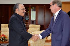 PM Peter O'Neill with the World Bank's  Axel van Trotsenburg. 