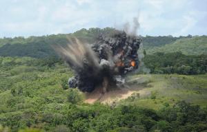 Shells cleared on Palau, 2014. Credit: AFP