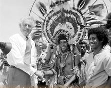Gough Whitlam during Independence Day celebrations.