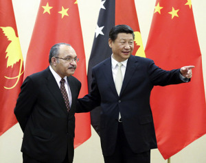 PNG's Peter O'Neill with China's Xi Jinping