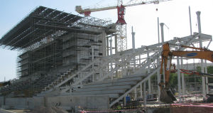 Sir John Guise athletic stadium under construction