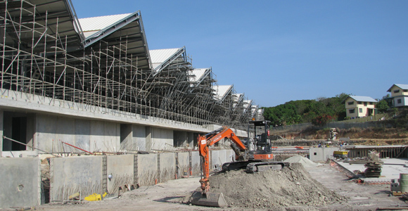 The Pacific Games swimming pool under construction last month.