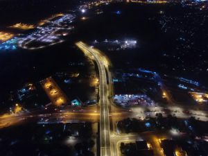 Night vision of the new Kumul Flyover. Credit: Skerah/Hawkins