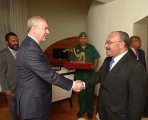 Prince Andrew and Prime Minister, Peter O'Neill