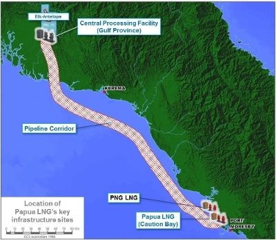 Papua LNG map