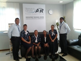 Airlines PNG staff at ATR Singapore. Credit: Airlines PNG