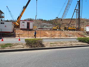The Star Mountain Plaza project under construction. The development will feature PNG's first Hilton Hotel. Credit: BAI. 