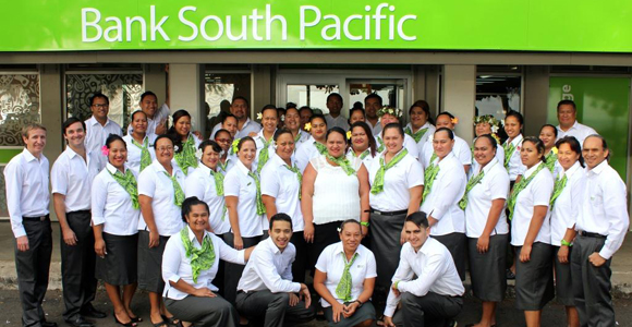 Staff at BSP's Cook Islands head office.