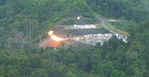 A well test at Antelope 5 in Gulf Province. Source: InterOil