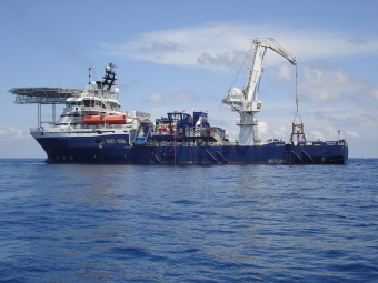 A vessel used during ther Solwara 1 projects exploration phase. Credit: Nautilus Minerals