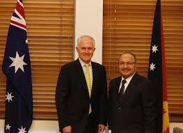 PNG PM Peter O'Neill with Australian PM, Malcolm Turnbull.