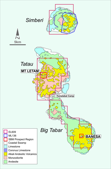 Map of Simberi Island group. Source: St Barbara