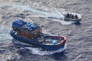 Australian Customs boarding a foreign vessel last weekend. Credit: Border Force 