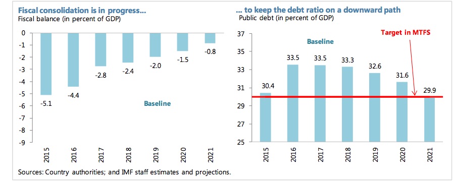 The government's likely fiscal consolidation path. Source: IMF