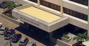 Exterior of Bank of PNG's headquarters in Port Moresby, pictured from above.